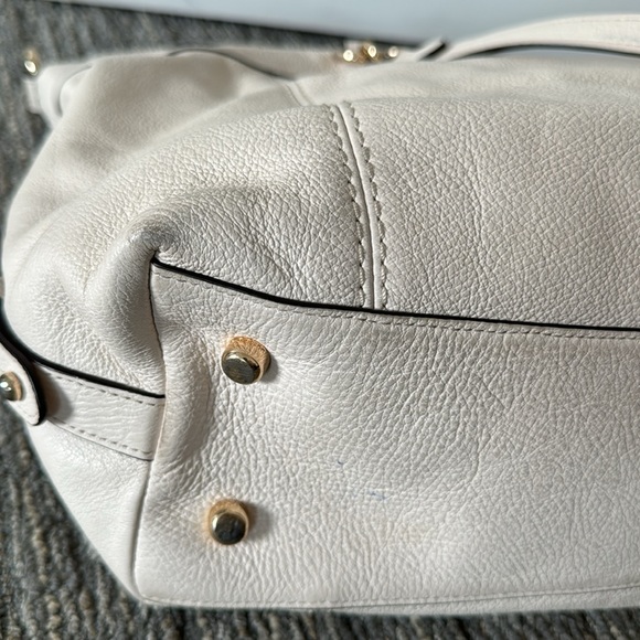 Coach Chalk White Pebbled Leather Lenox Satchel F59325 - Picture 14 of 16